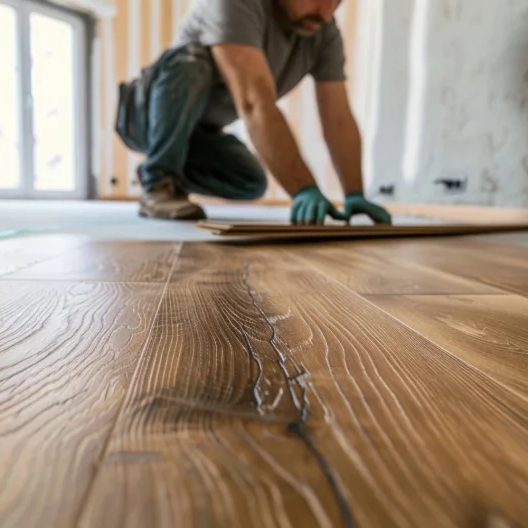 Professional flooring installation service in progress by experienced installers